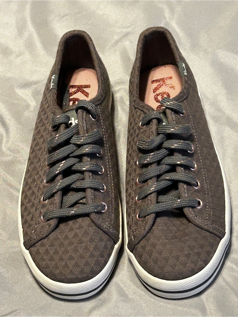 Keds Grey Textured Low-Top Sneakers
